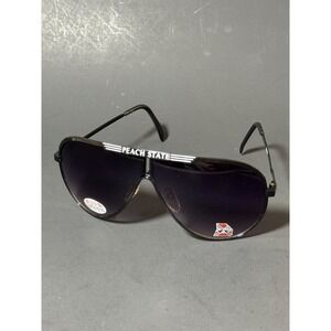 Vintage Peach State Georgia Black‎ Framed Aviator Sunglasses UV100